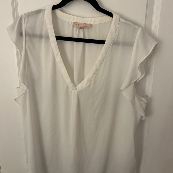 Philosophy White Women's Sheer Blouse size xl - Picture 2 of 7
